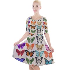Butterfly 1126264 1920 Quarter Sleeve A-line Dress by vintage2030