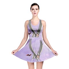 Cute Little Pegasus With Butterflies Reversible Skater Dress by FantasyWorld7