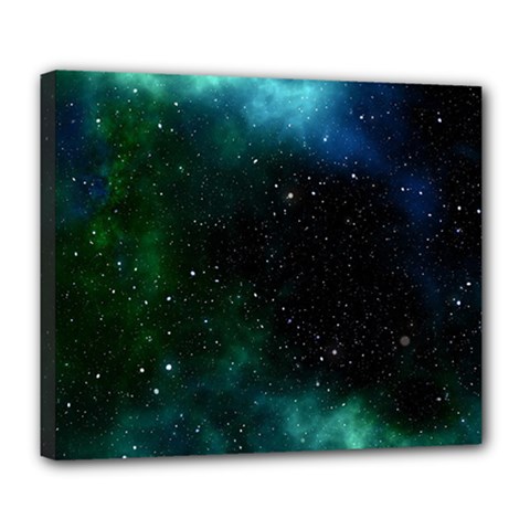 Galaxy Sky Blue Green Deluxe Canvas 24  X 20  (stretched) by snowwhitegirl