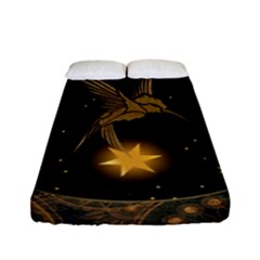 Wonderful Hummingbird With Stars Fitted Sheet (full/ Double Size) by FantasyWorld7