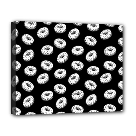 Donuts Pattern Deluxe Canvas 20  X 16  (stretched) by Valentinaart
