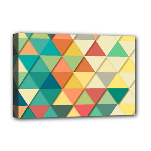 Background Geometric Triangle Deluxe Canvas 18  X 12  (stretched) by Simbadda