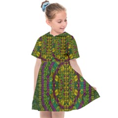Butterfly Flower Jungle And Full Of Leaves Everywhere Kids  Sailor Dress by pepitasart