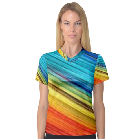 Rainbow V-neck Sport Mesh Tee by NSGLOBALDESIGNS2