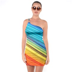 Rainbow One Soulder Bodycon Dress by NSGLOBALDESIGNS2