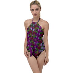 Floral Climbing To The Sky For Ornate Decorative Happiness Go With The Flow One Piece Swimsuit by pepitasart