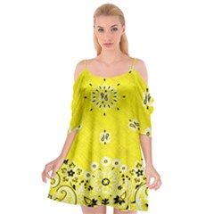 Grunge Yellow Bandana Cutout Spaghetti Strap Chiffon Dress by dressshop