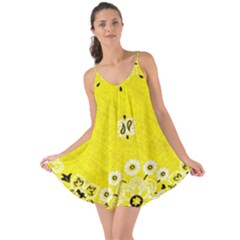 Grunge Yellow Bandana Love The Sun Cover Up by dressshop