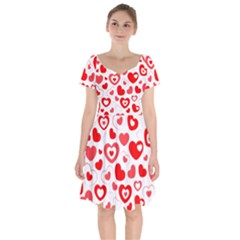 Hearts Short Sleeve Bardot Dress by Hansue