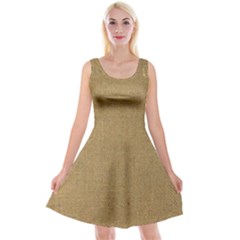 Burlap Coffee Sack Grunge Knit Look Reversible Velvet Sleeveless Dress by dressshop