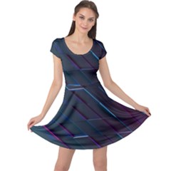 Glass Scifi Violet Ultraviolet Cap Sleeve Dress by Sapixe