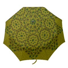 Flower Wreath In The Green Soft Yellow Nature Folding Umbrellas by pepitasart