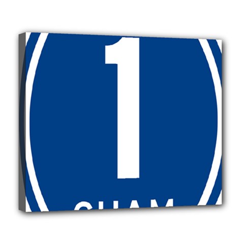 Guam Highway 1 Route Marker Deluxe Canvas 24  X 20  (stretched) by abbeyz71