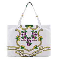 Coat Of Arms Of Connecticut Zipper Medium Tote Bag by abbeyz71