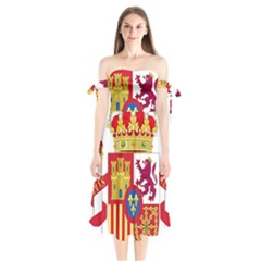 Coat Of Arms Of Spain Shoulder Tie Bardot Midi Dress by abbeyz71