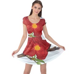 Deep Plumb Blossom Cap Sleeve Dress by lwdstudio