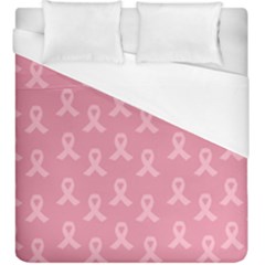 Pink Ribbon - Breast Cancer Awareness Month Duvet Cover (king Size) by Valentinaart
