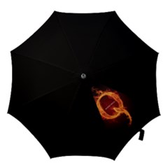 Qanon Letter Q Fire Effect Wwgowga Wwg1wga Hook Handle Umbrellas (medium) by snek