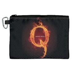 Qanon Letter Q Fire Effect Wwgowga Wwg1wga Canvas Cosmetic Bag (xl) by snek