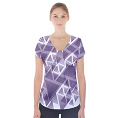 Geometry Triangle Abstract Short Sleeve Front Detail Top by Alisyart