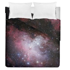 Eagle Nebula Wine Pink And Purple Pastel Stars Astronomy Duvet Cover Double Side (queen Size) by genx