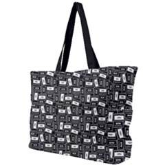 Tape Cassette 80s Retro Genx Pattern Black And White Simple Shoulder Bag by genx