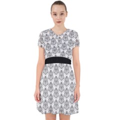 Scarab Pattern Egyptian Mythology Black And White Adorable In Chiffon Dress by genx