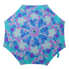 Blue And Hot Pink Succulent Underwater Sedum Hook Handle Umbrellas (small) by myrubiogarden