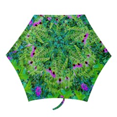 Purple Coneflower Garden With Tiger Eye Tree Mini Folding Umbrellas by myrubiogarden