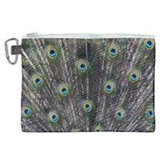 Background Peacock Feathers Canvas Cosmetic Bag (xl) by Wegoenart