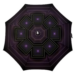 Fractal Square Modern Purple Straight Umbrellas by Wegoenart
