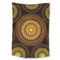Fractal Yellow Gold Circles Large Tapestry View1