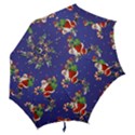 Christmas Vintage Santa Background Hook Handle Umbrellas (Medium) View2