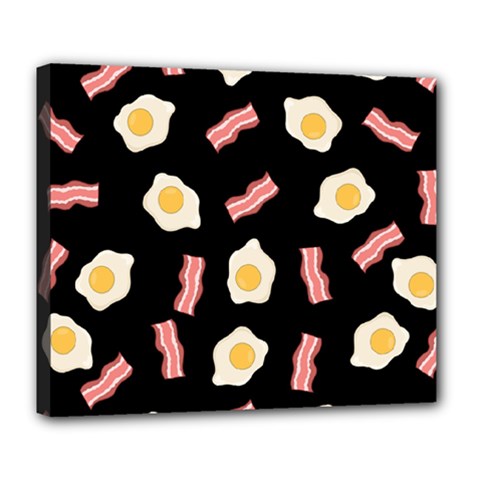 Bacon And Egg Pop Art Pattern Deluxe Canvas 24  X 20  (stretched) by Valentinaart