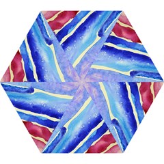 Painting Abstract Blue Pink Spots Mini Folding Umbrellas by Pakrebo
