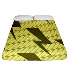 Lightning Scar (yellow) Fitted Sheet (queen Size) by TransfiguringAdoptionStore