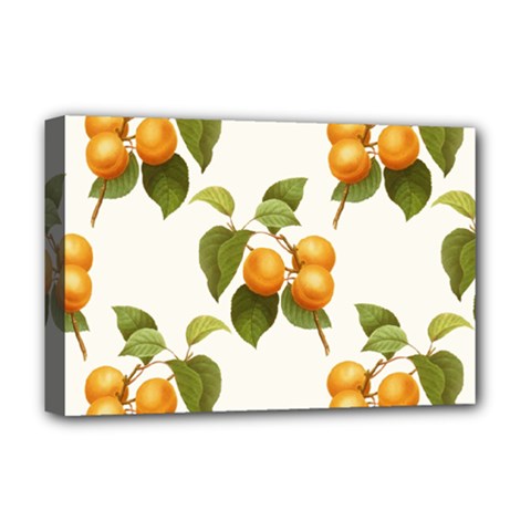 Apricot Fruit Vintage Art Deluxe Canvas 18  X 12  (stretched) by Pakrebo