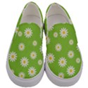 Daisy Flowers Floral Wallpaper Men s Canvas Slip Ons View1