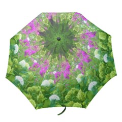 Annabella Hydrangeas And Purple Garden Landscape Folding Umbrellas by myrubiogarden