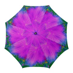 Psychedelic Purple Garden Milkweed Flower Golf Umbrellas by myrubiogarden