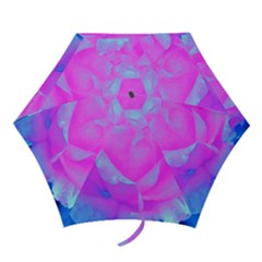 Beautiful Pastel Pink Rose With Blue Background Mini Folding Umbrellas by myrubiogarden