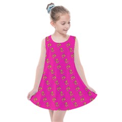 No Step On Snek Pattern Pink Background Meme Kids  Summer Dress by snek
