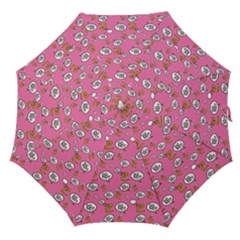No Step On Snek Do Not Bubble Speech Pattern Pink Background Meme Straight Umbrella by snek