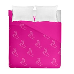 A-ok Perfect Handsign Maga Pro-trump Patriot On Pink Background Duvet Cover Double Side (full/ Double Size) by snek