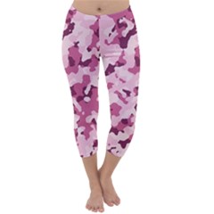 Standard Violet Pink Camouflage Army Military Girl Capri Winter Leggings  by snek