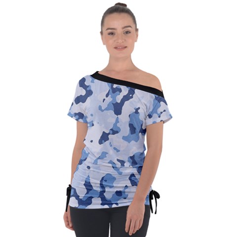 Standard Light Blue Camouflage Army Military Tie-up Tee by snek