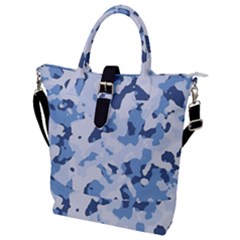 Standard Light Blue Camouflage Army Military Buckle Top Tote Bag by snek