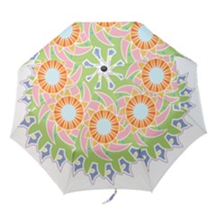 Abstract Flower Mandala Folding Umbrellas by Alisyart