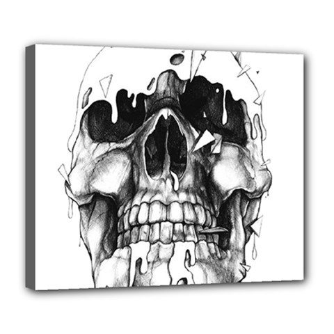 Black Skull Deluxe Canvas 24  X 20  (stretched) by Alisyart
