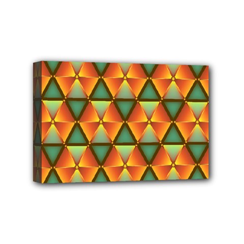 Background Triangle Abstract Golden Mini Canvas 6  X 4  (stretched) by Alisyart